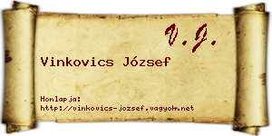 Vinkovics József névjegykártya